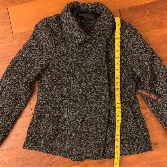 Black/Gray Pea Coat 🆕 - Picture 3 of 8